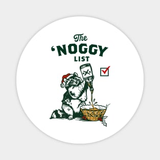 Funny Christmas Eggnog Drinking Santa Raccoon Magnet